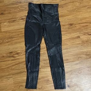 Spanx Faux Leather Moto Leggings (Size L)
